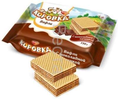Вафлы Коровка шоколадный 200г (1х22)