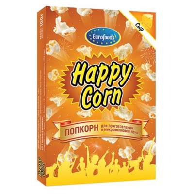 Попкорн для СВЧ Сыр Happy Corn 100г (1х20)